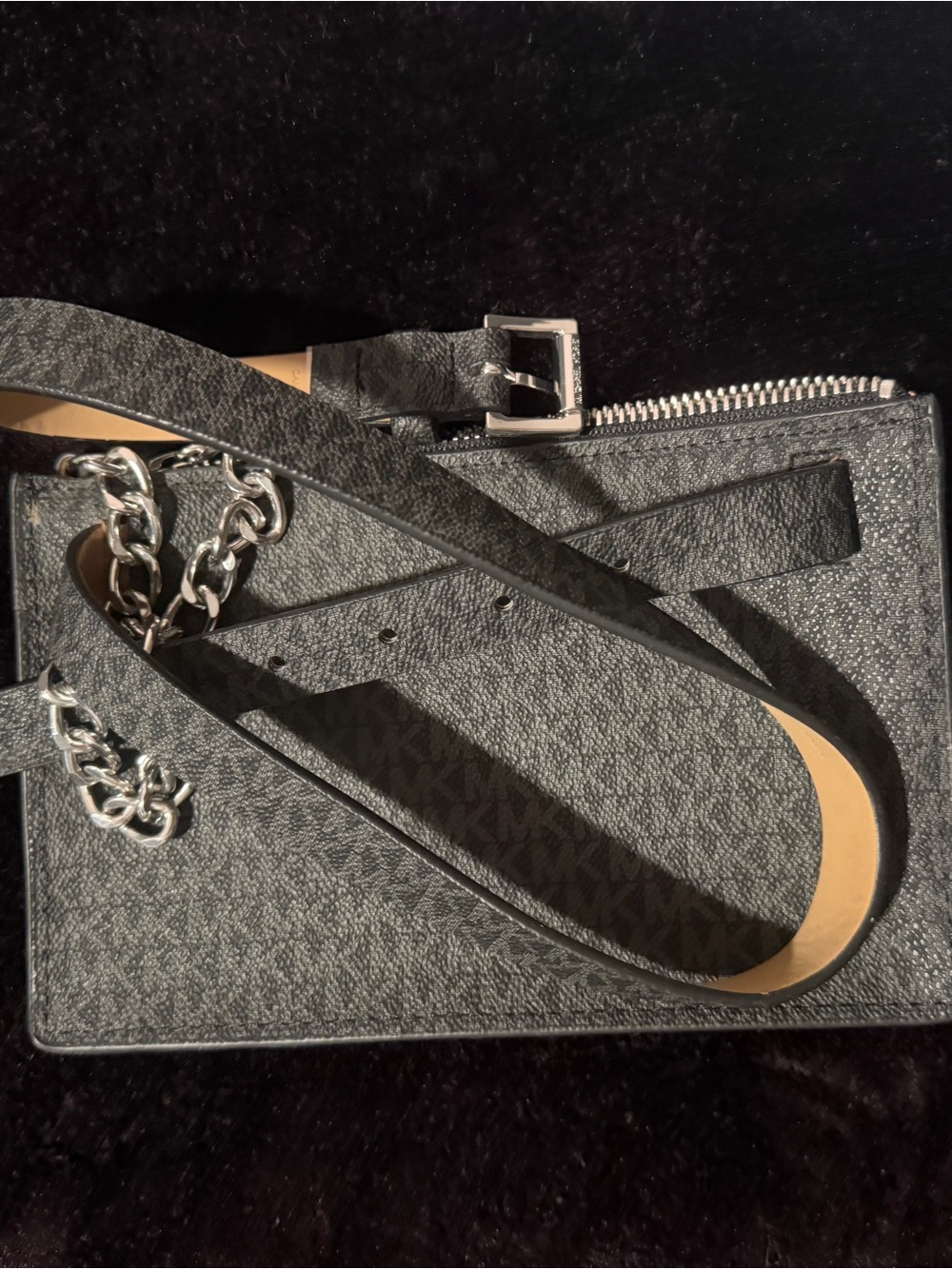 Michael Kors Light Beige Leather Strap with Embossed Logo